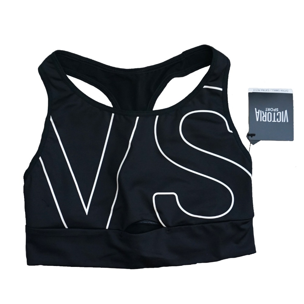 VSX } Black & white The Player Racerback Sport Bra
